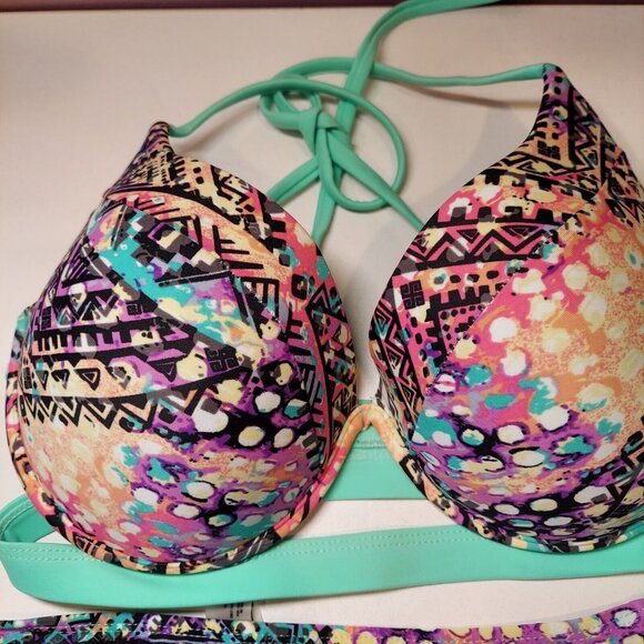 TiniBikini Womens XL Swimsuit Bikini set Beachy Coastal wire Push-up Bra strappy - Picture 11 of 15